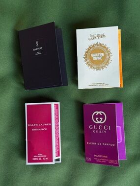 Designer YSL Babycat Gucci JPG Ralph Lauren Perfume Sample Set / 4pc